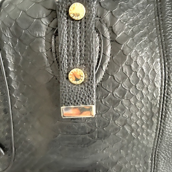 😍🌻 Steve Madden Medium Purse Satchel Shoulder Bag Black Snake Vegan Leather - Picture 3 of 14
